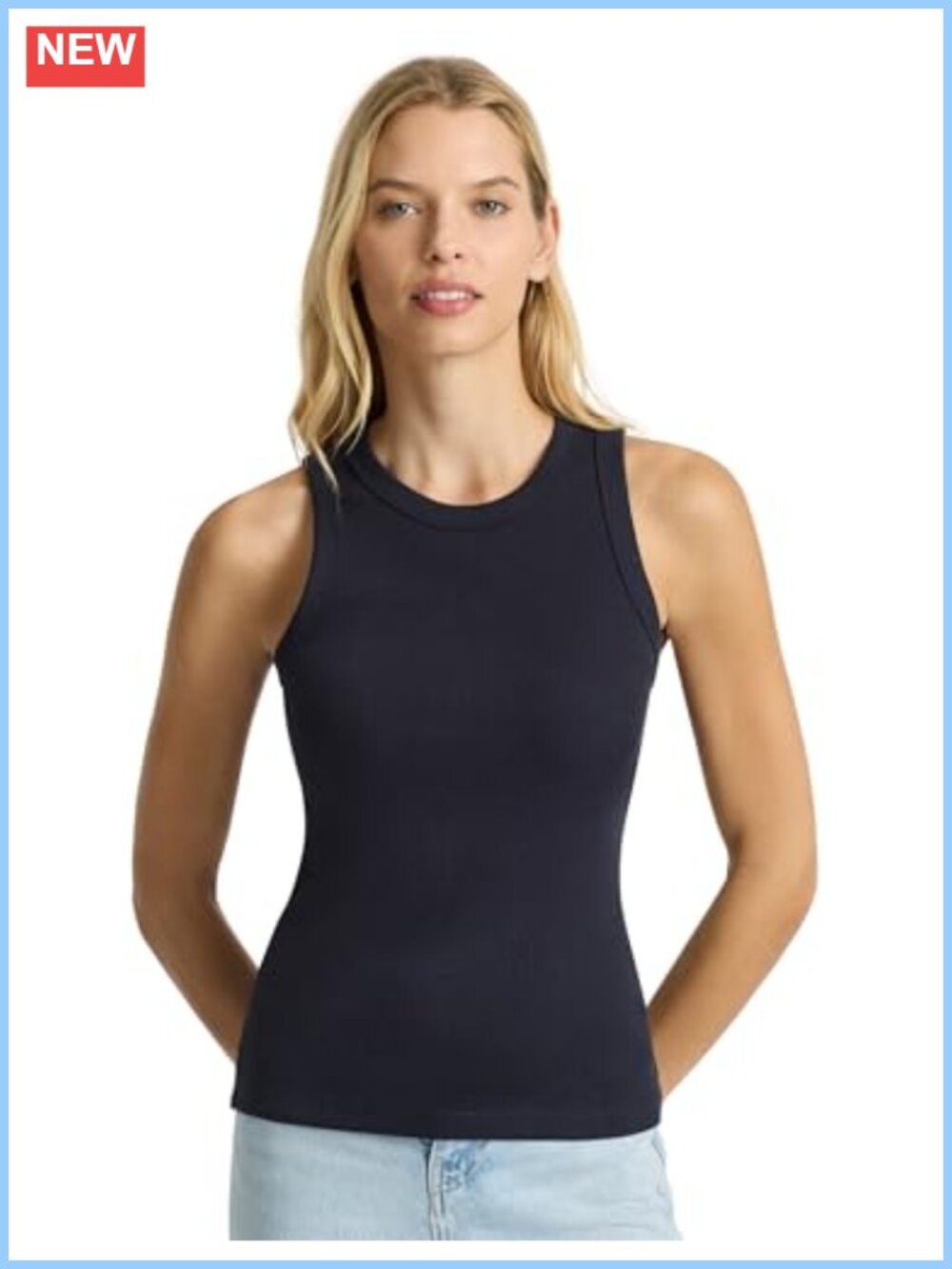 Good Earth Cotton Tank Top High Neck Slim Fit Layering Essential